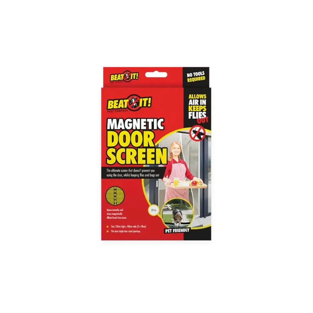 Beat It White Magnetic Insect Door Screen | Pet-Friendly, 210 x 100cm