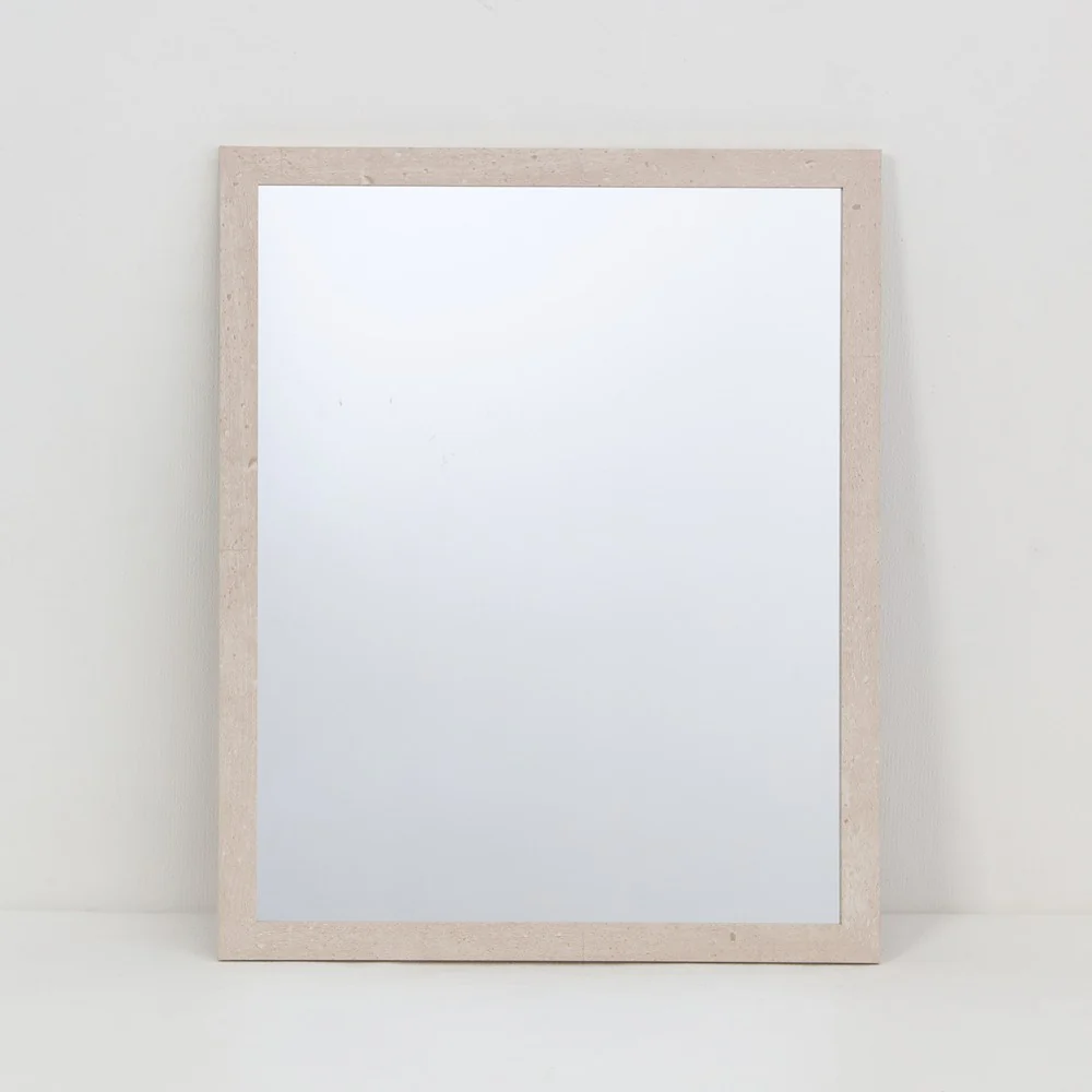 Beige Marble Effect Rectangular Framed Wall Mirror | 40 x 50cm - Image 2