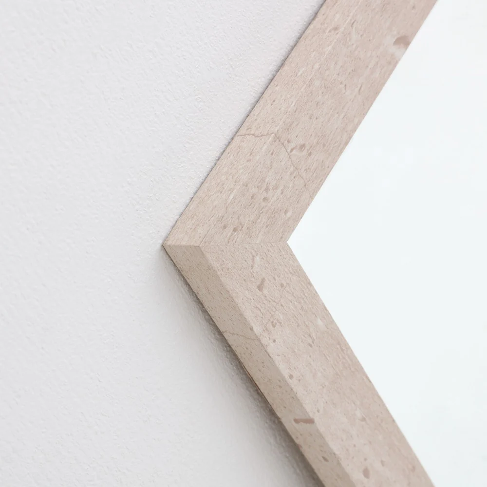 Beige Marble Effect Rectangular Framed Wall Mirror | 40 x 50cm - Image 4