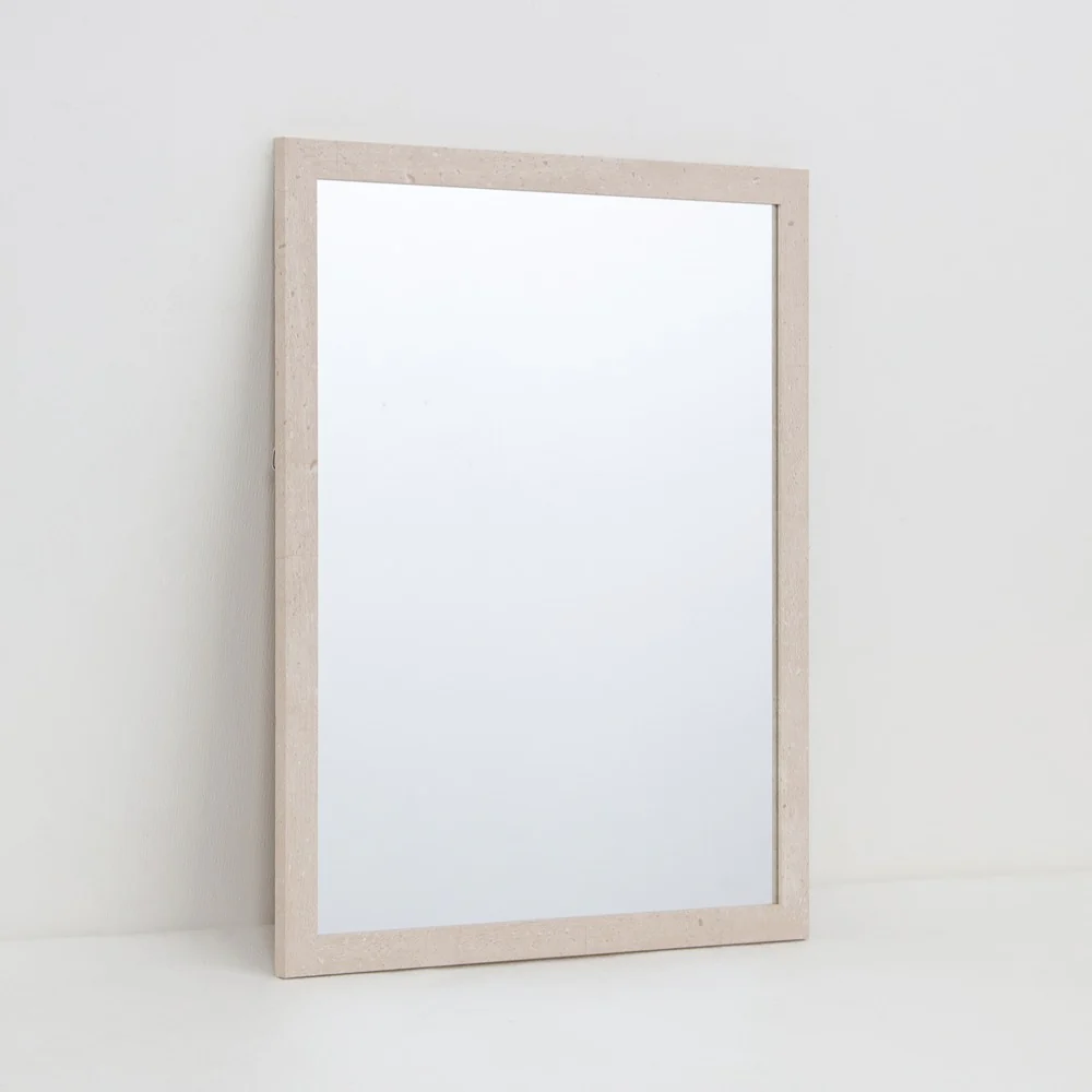 Beige Marble Effect Rectangular Framed Wall Mirror | 40 x 50cm - Image 6