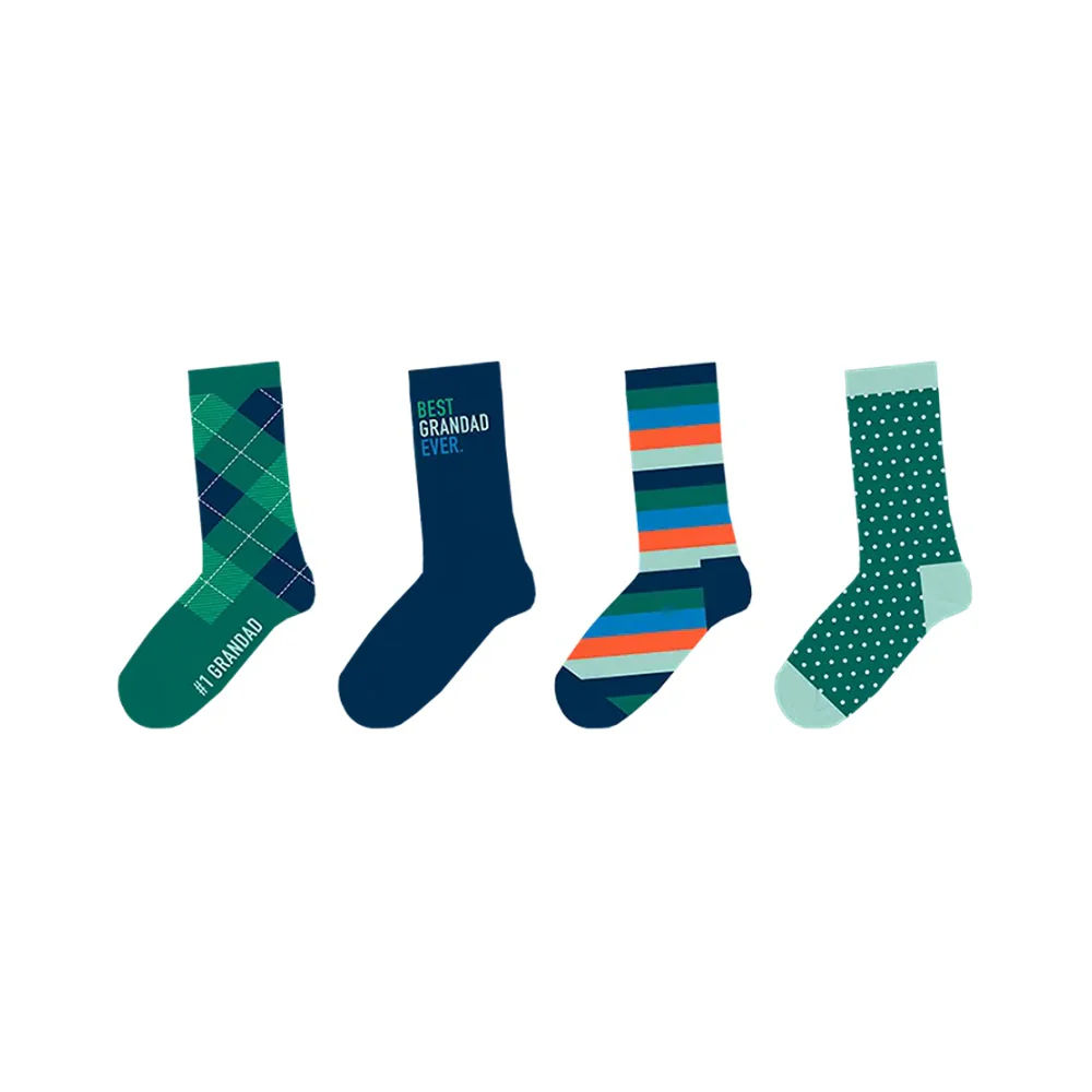 Best Dad Father's Day Grandad Socks | Pack of 4, UK 7–12, Assorted Designs - Image 2
