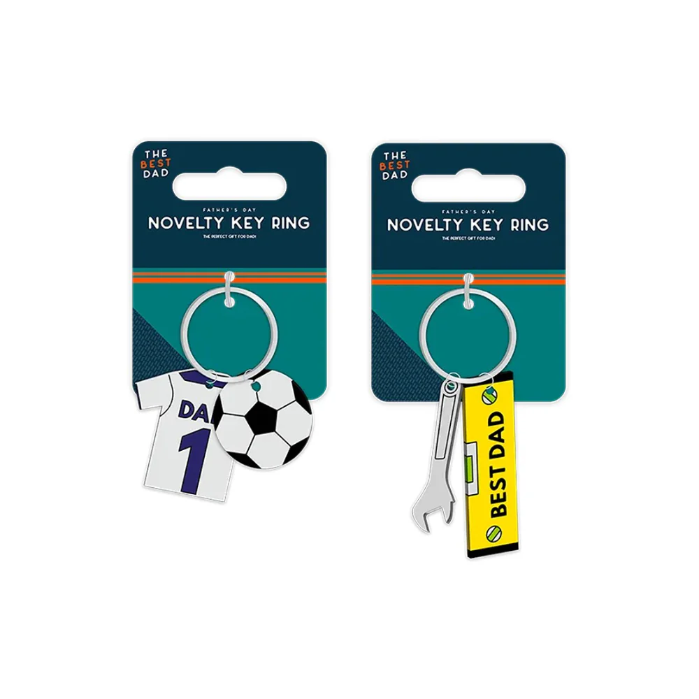 Best Dad Father's Day Novelty Keyring | Assorted Sports and Tool Charms