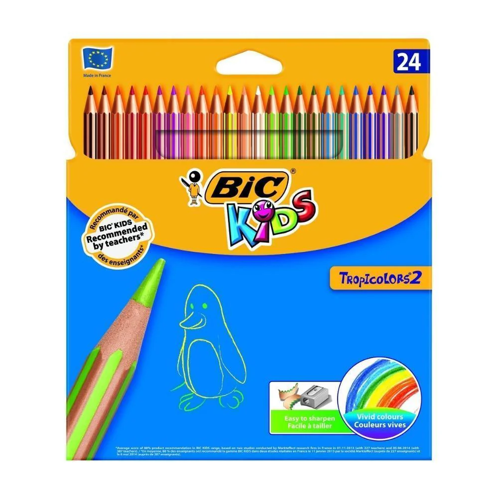 BIC Kids Tropicolors2 Colouring Pencils | Pack of 24