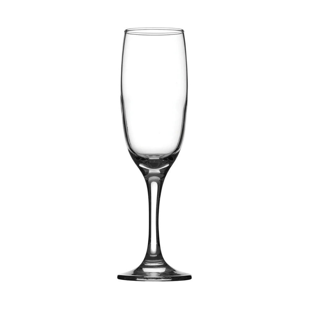 Bistro Champagne Flute Glasses | Pack of 6, Clear, Tall Narrow Bowl