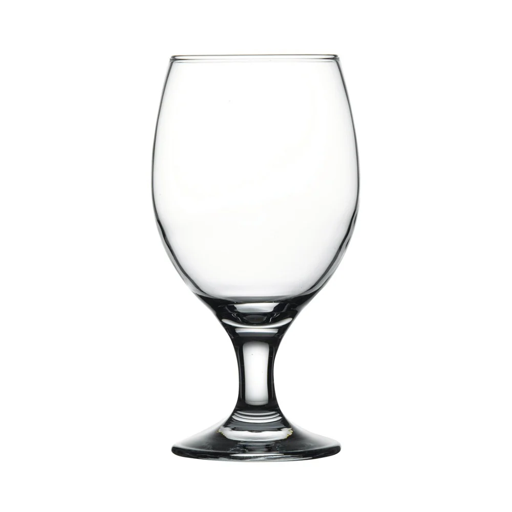 Bistro Stem Beer Glasses | Pack of 6, Goblet Design, Clear Glass