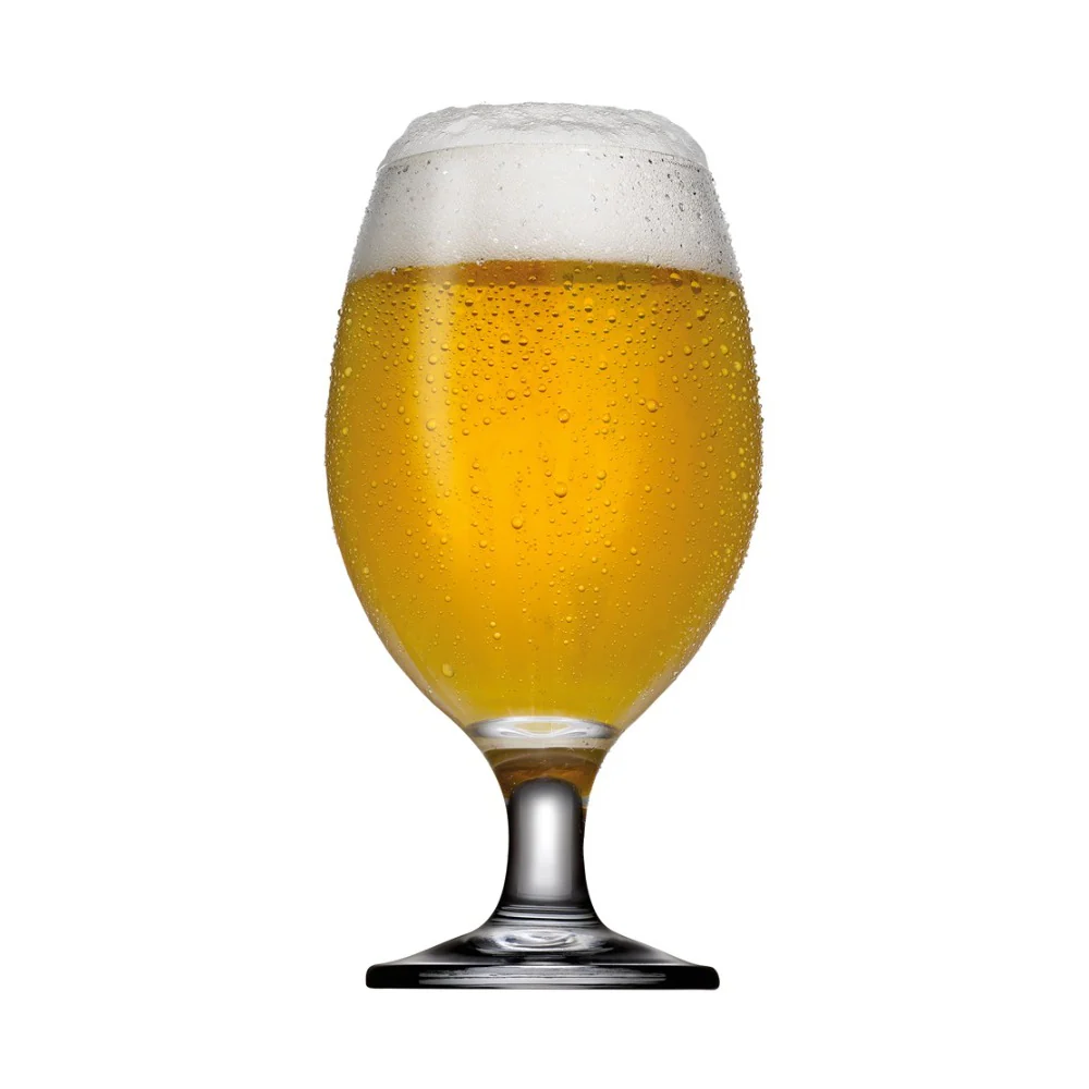 Bistro Stem Beer Glasses | Pack of 6, Goblet Design, Clear Glass - Image 2