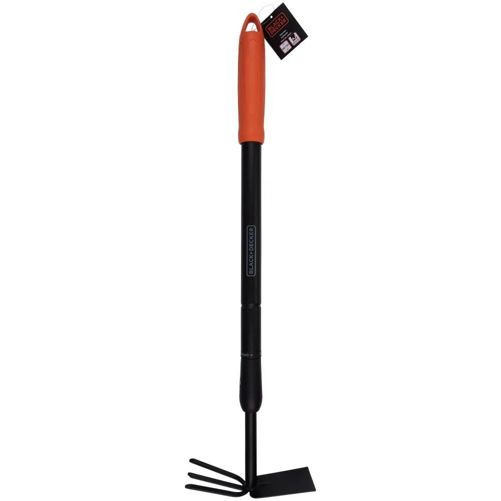 Black + Decker Black Garden Rake & Hoe | 66-101cm