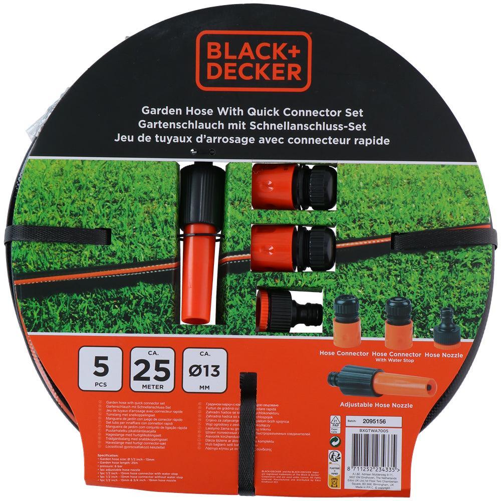 Black + Decker Garden Hose | 5 Piece Set | 12mm x 25m - Image 4