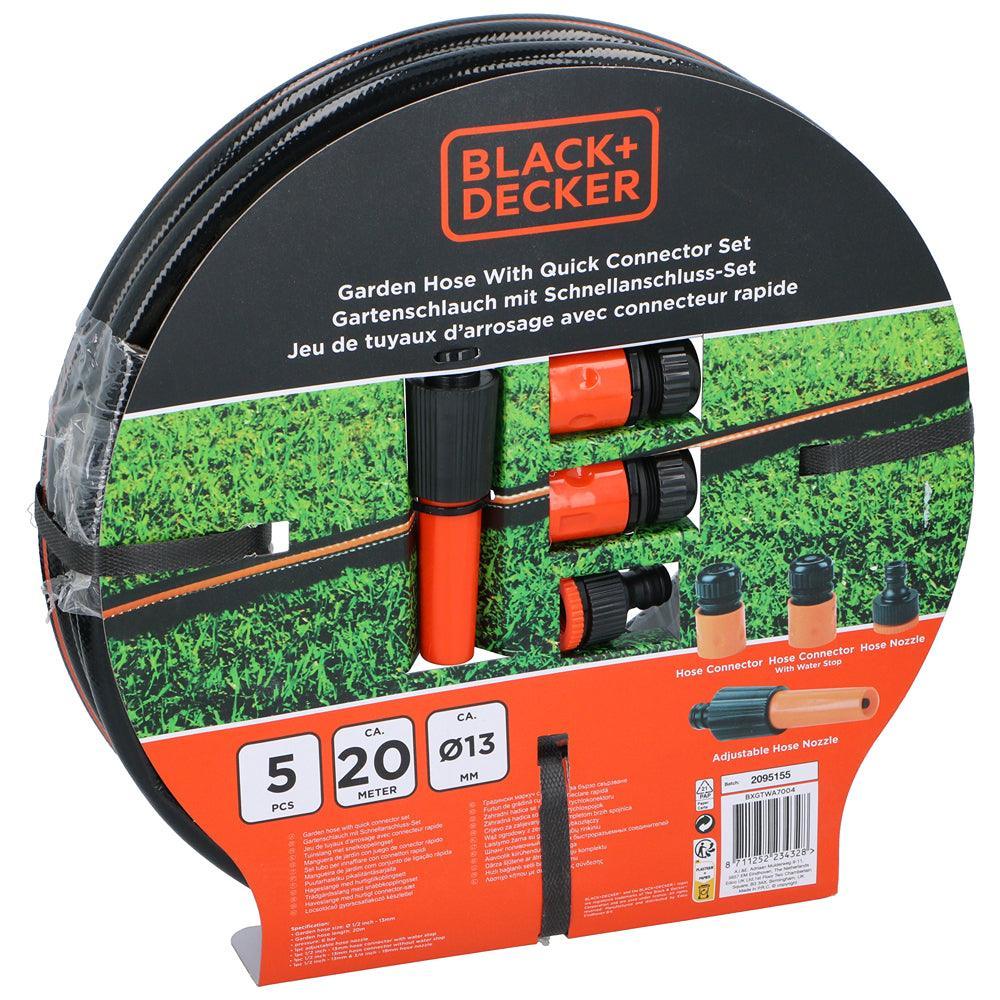 Black + Decker Garden Hose | 5 Piece Set | 13mm x 20m