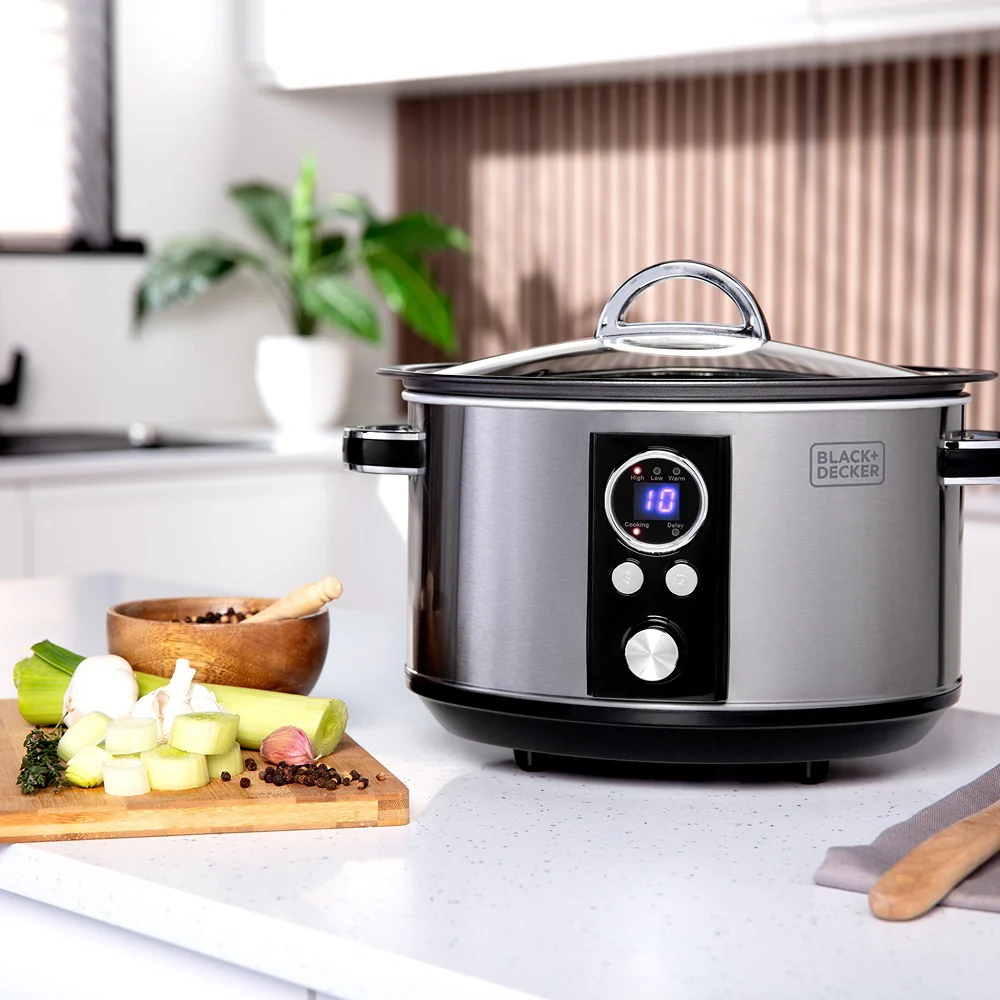 Black + Decker Digital Slow Cooker | 3.5L, Stainless Steel, LED Display - Image 11