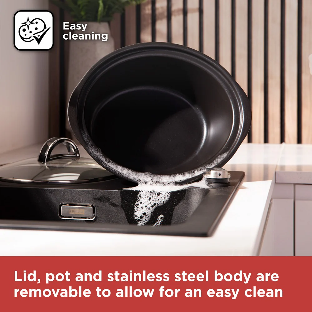Black + Decker Digital Slow Cooker | 3.5L, Stainless Steel, LED Display - Image 7