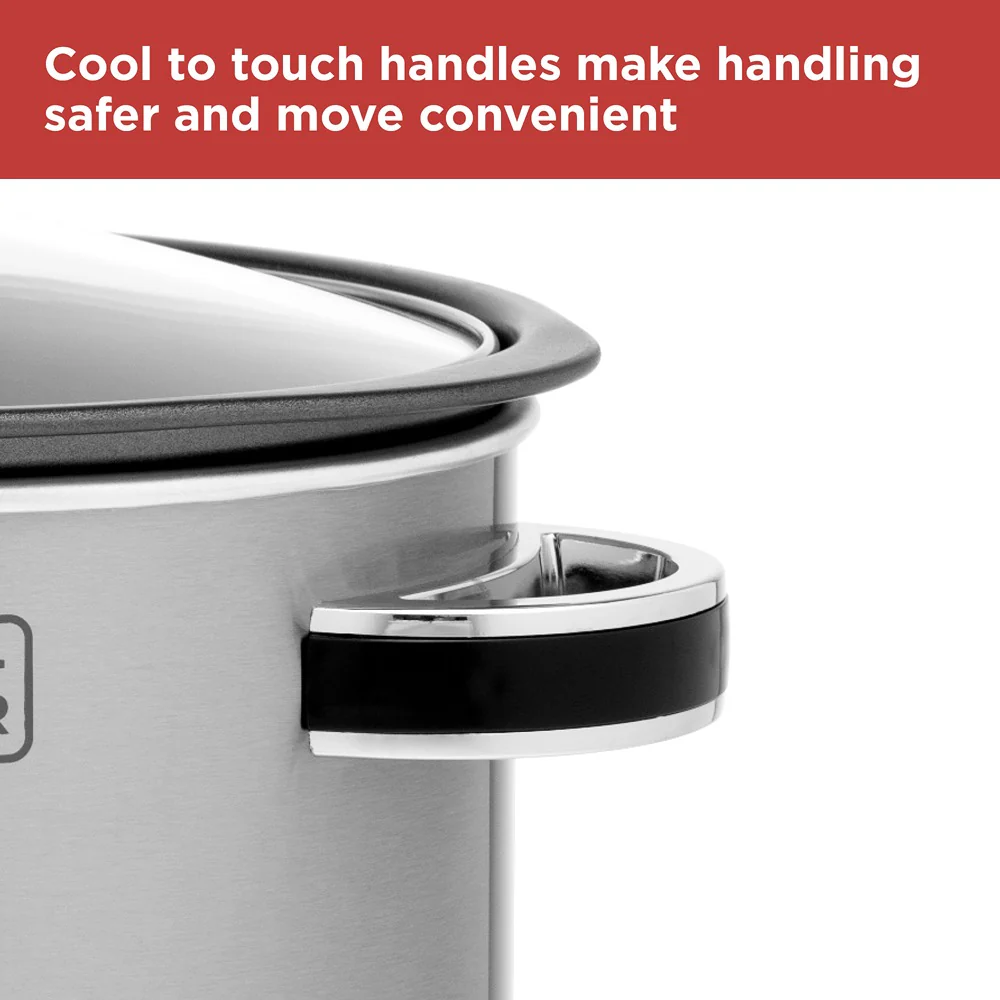 Black + Decker Digital Slow Cooker | 3.5L, Stainless Steel, LED Display - Image 9