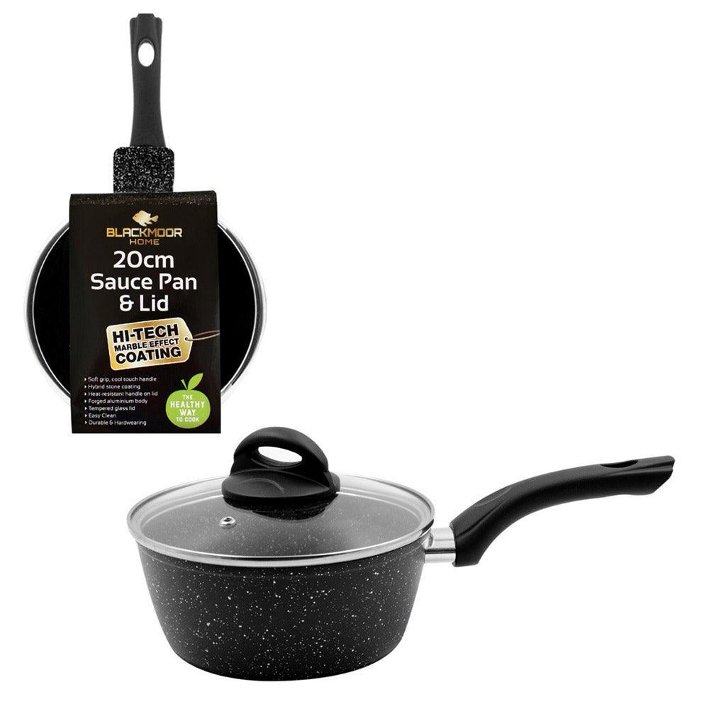 Blackmoor Classic Non-Stick Black Saucepan with Lid | 20cm - Image 5