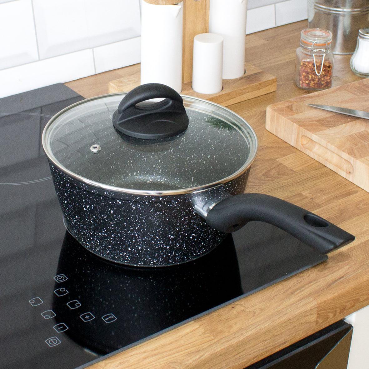 Blackmoor Classic Non-Stick Black Saucepan with Lid | 20cm - Image 6