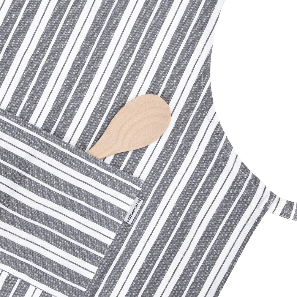 Blackmoor Grey Striped Chef Apron | Recycled Material, Branded Label - Image 3
