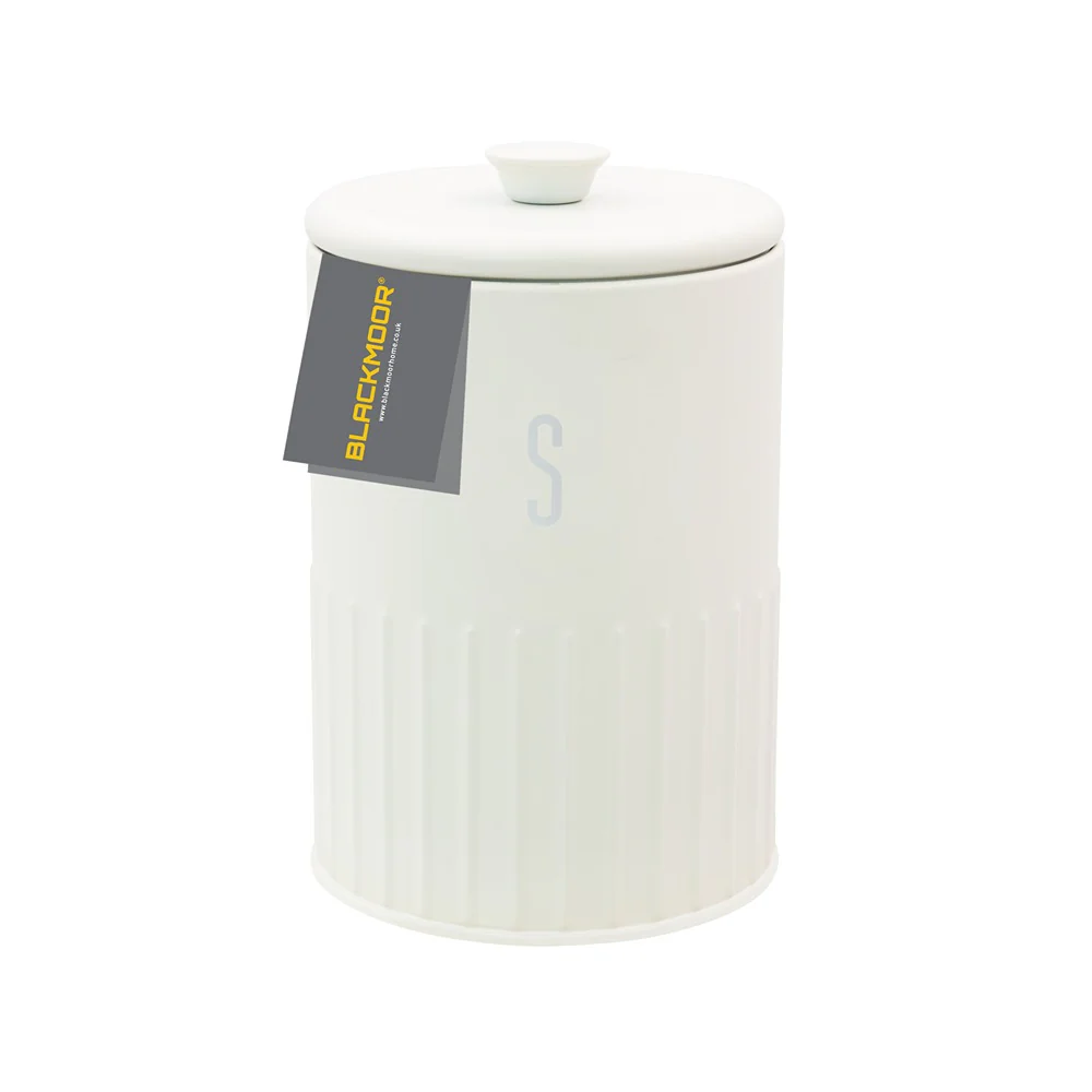 Blackmoor White Embossed Sugar Canister