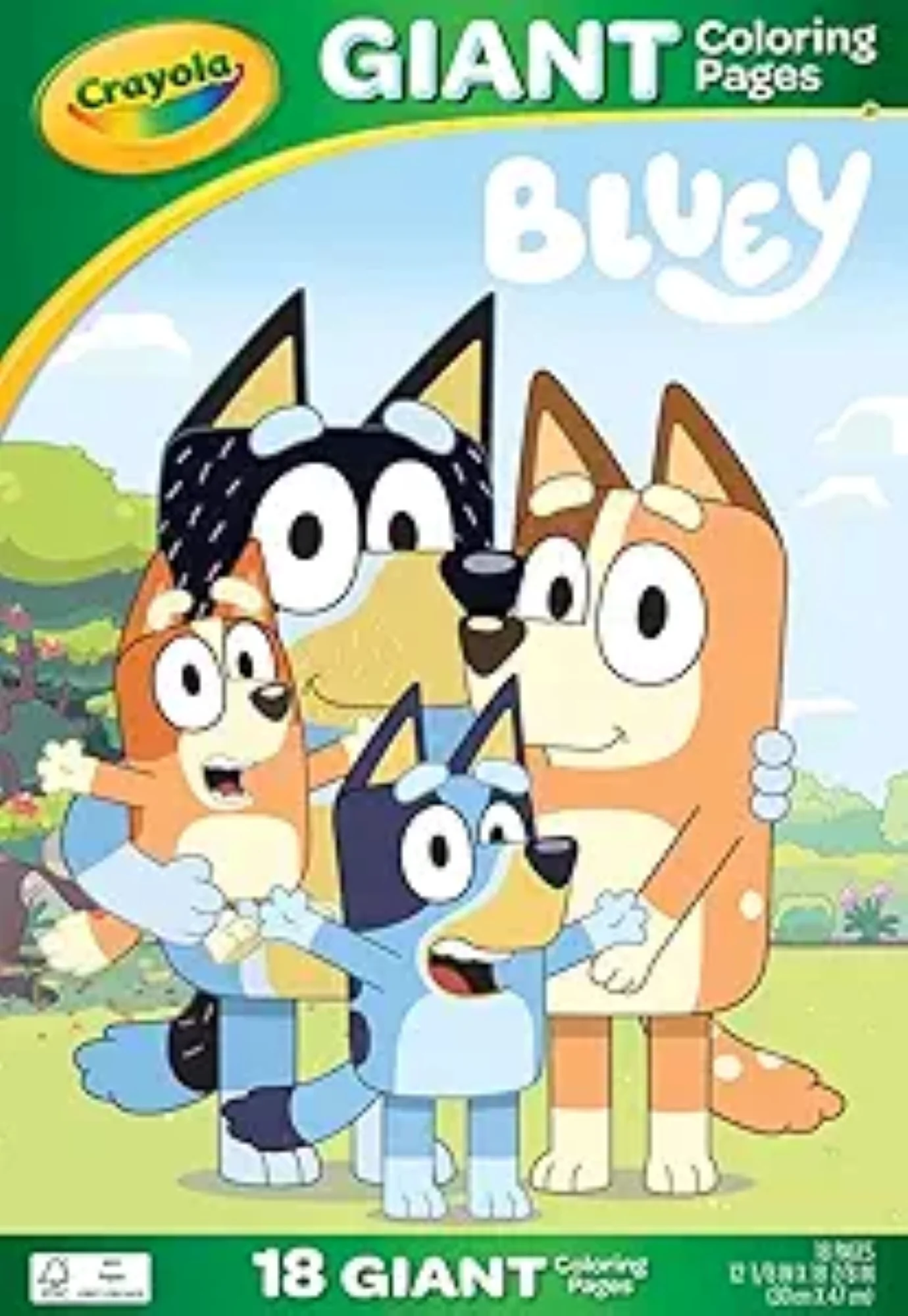 Bluey Giant Colouring Pages Set | 18 Oversized Sheets, Crayola Surface