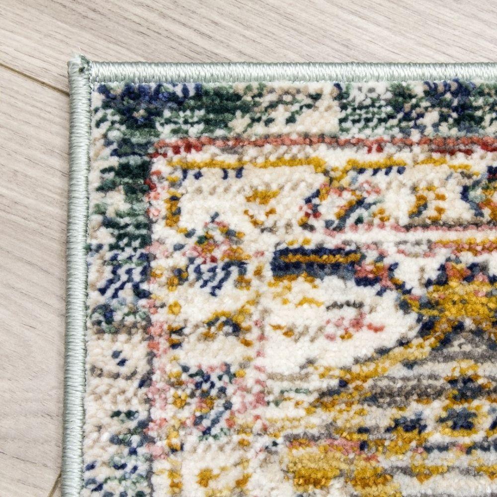 Boho Medallion Green Rug | Vintage Distressed Design - Image 3