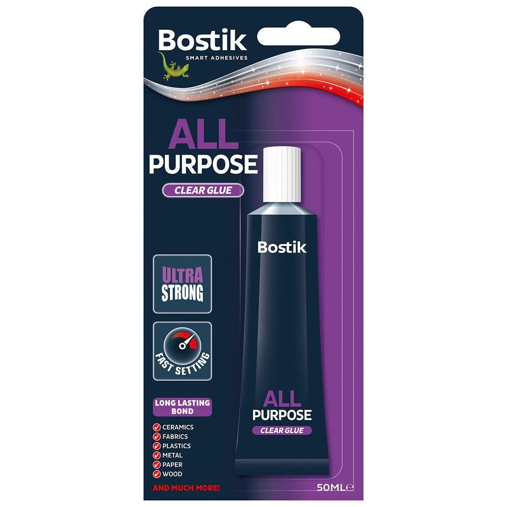 Bostik All Purpose Ultra Strong Clear Glue | 50ml