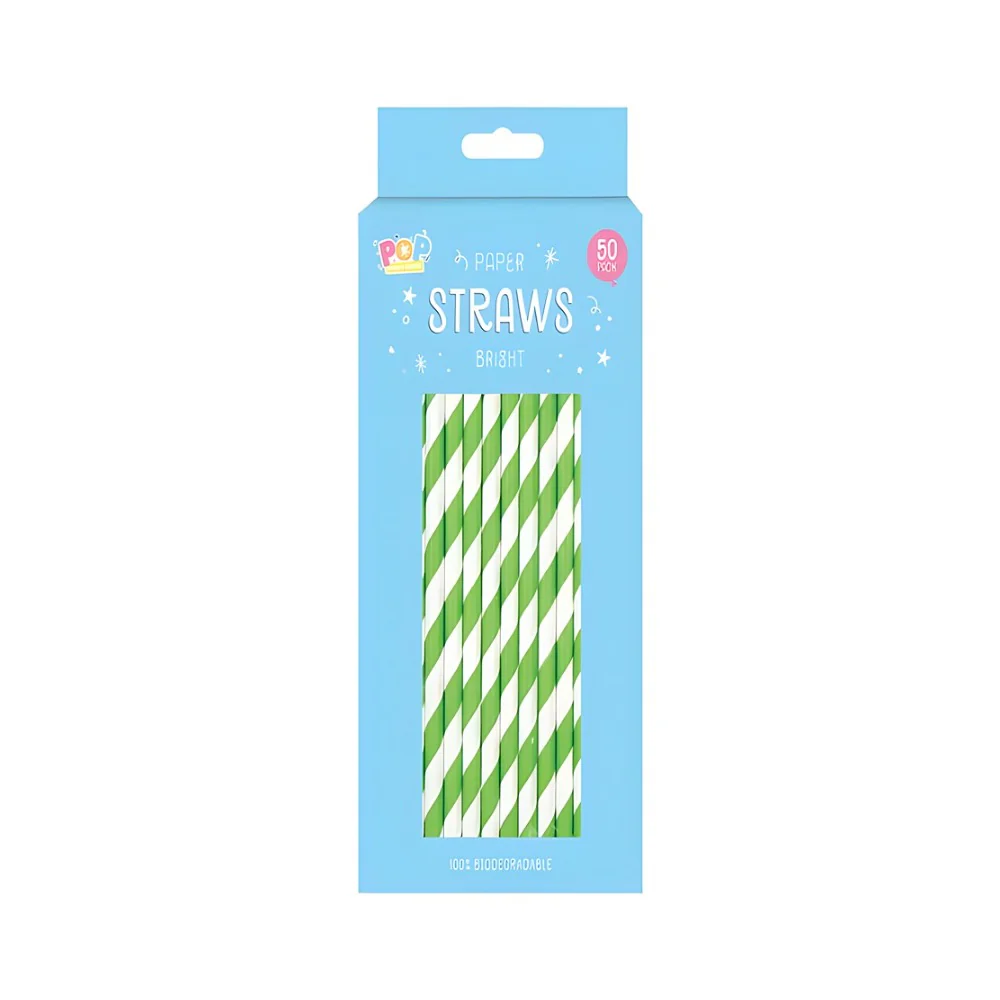 Bright Candy Stripe Paper Drinking Straws | Assorted Colours, Pack of 60 - Image 4