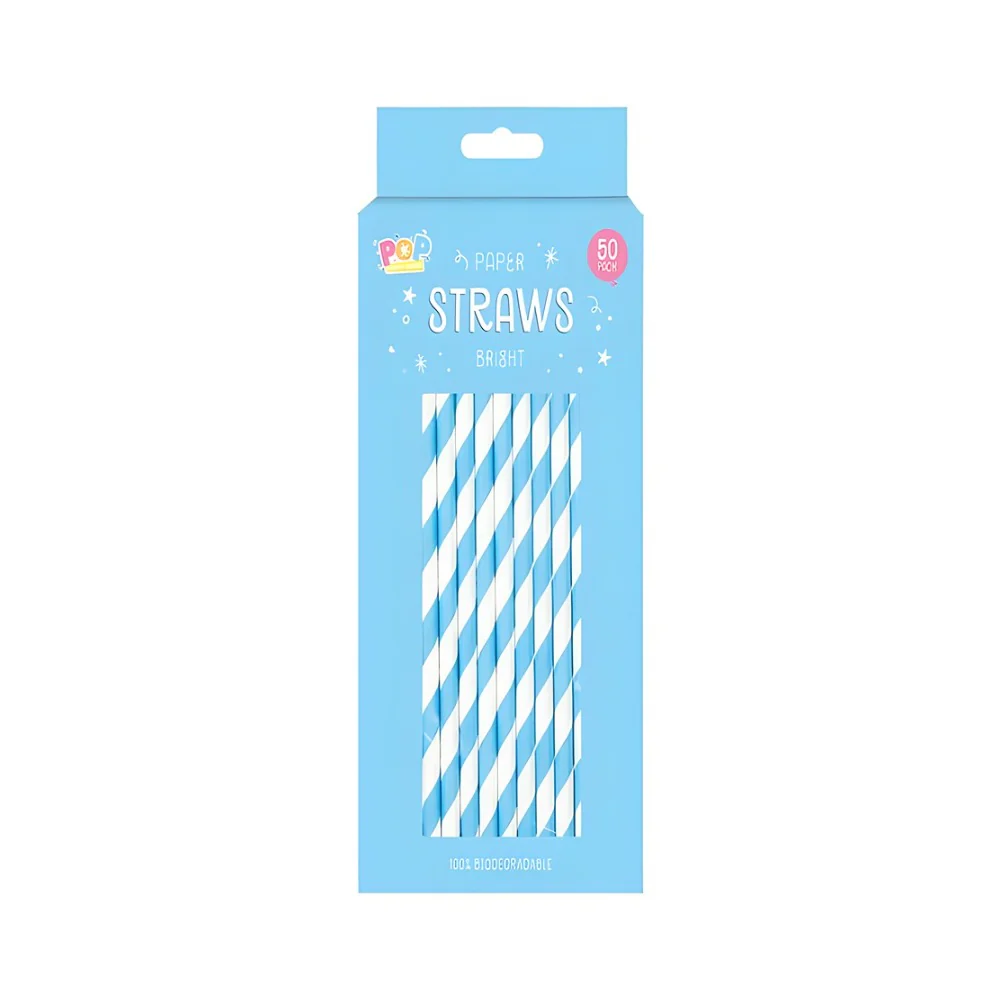 Bright Candy Stripe Paper Drinking Straws | Assorted Colours, Pack of 60 - Image 5