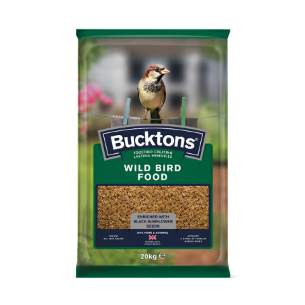 Bucktons Wild Bird Seed Mix | 20kg, Black Sunflower Seeds, Natural