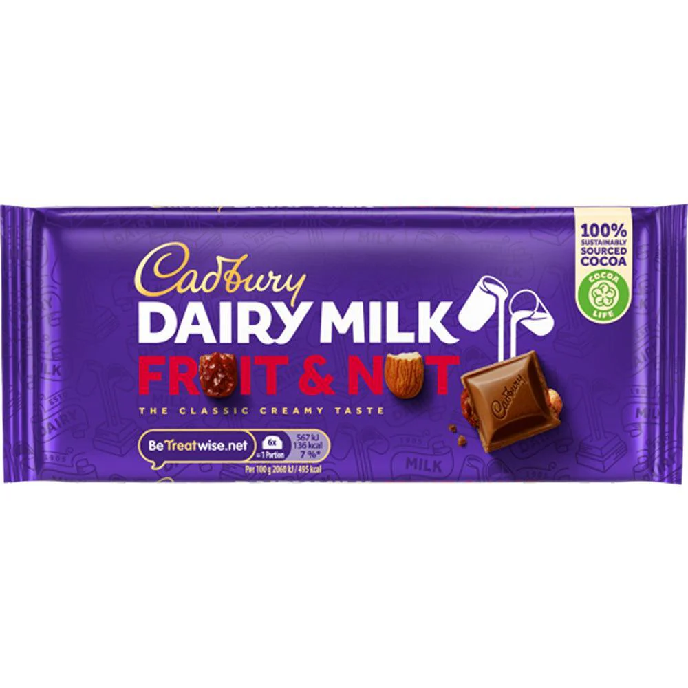 Cadbury Dairy Milk Fruit & Nut Chocolate Bar | 110g