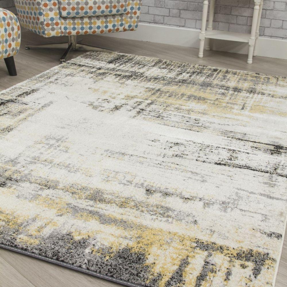 Callisto Accents Yellow Rug | Abstract Modern Motives - Image 3