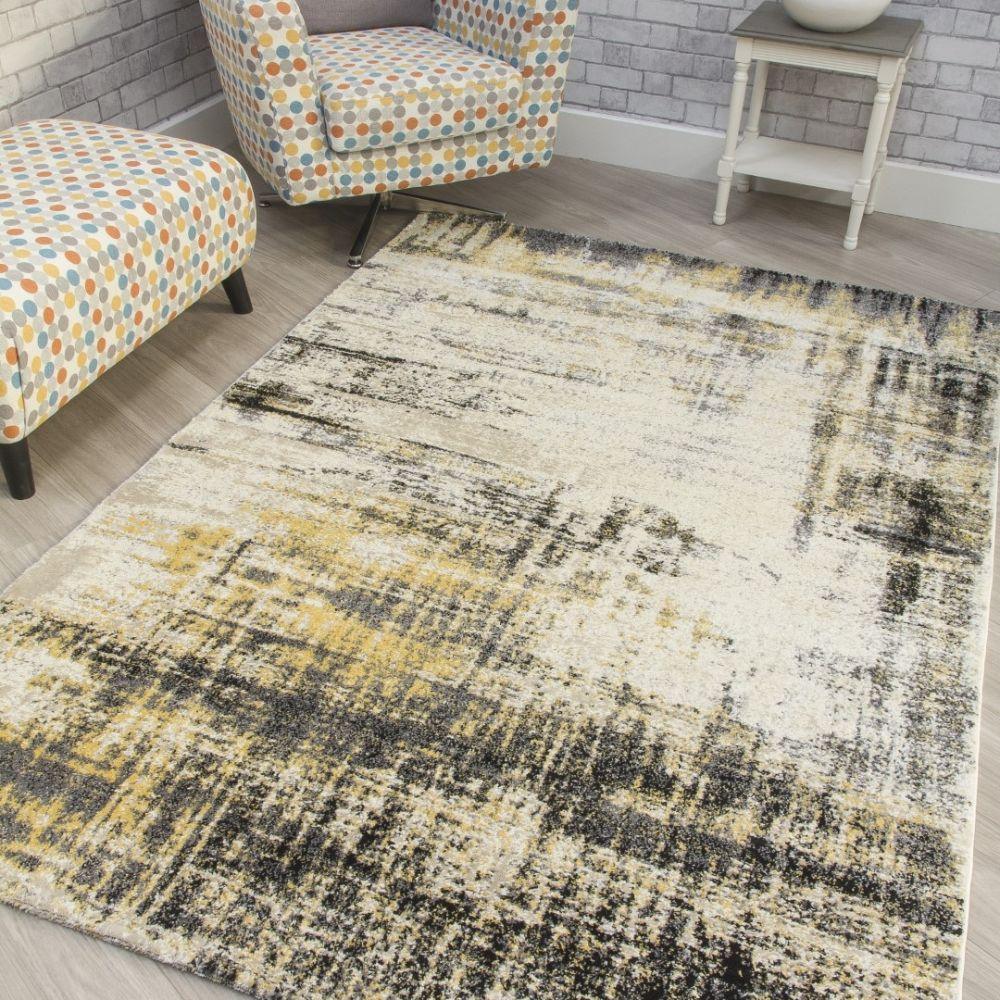 Callisto Accents Yellow Rug | Abstract Modern Motives - Image 4