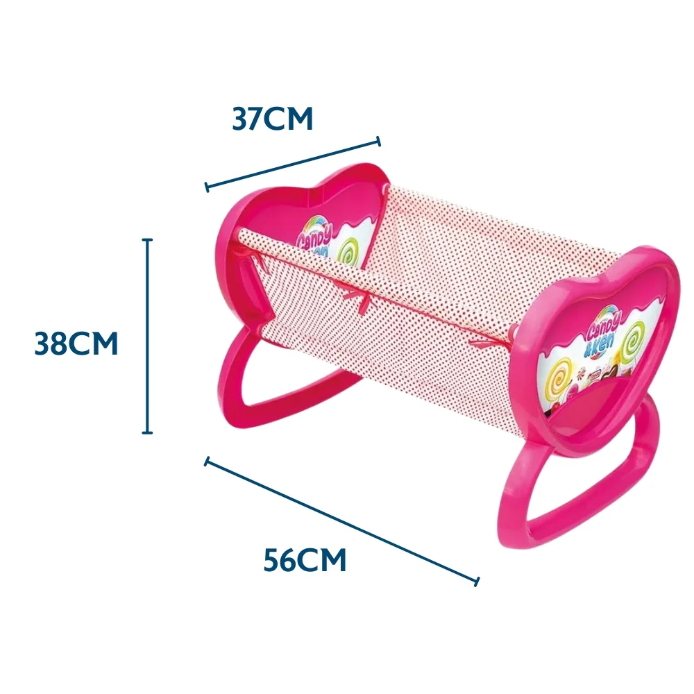 Candy & Ken Pink Heart Accented Cradle Set - Image 3