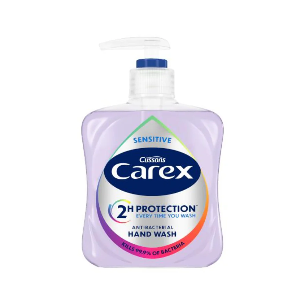 Carex Antibacterial Sensitive Hand Wash | 2H Protection, Pump Dispenser