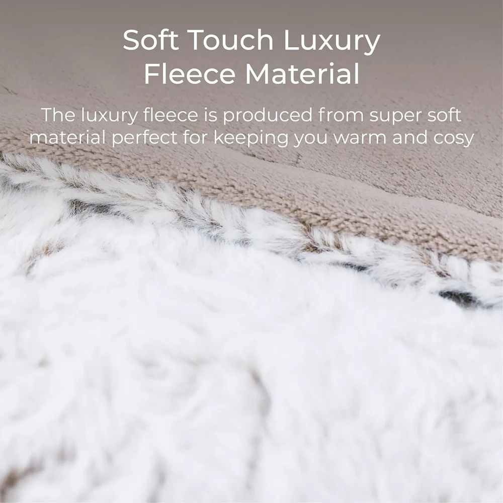 Carmen Animal Skin Electric Heated Blanket | Ultra Plush, Wired Control - Image 4