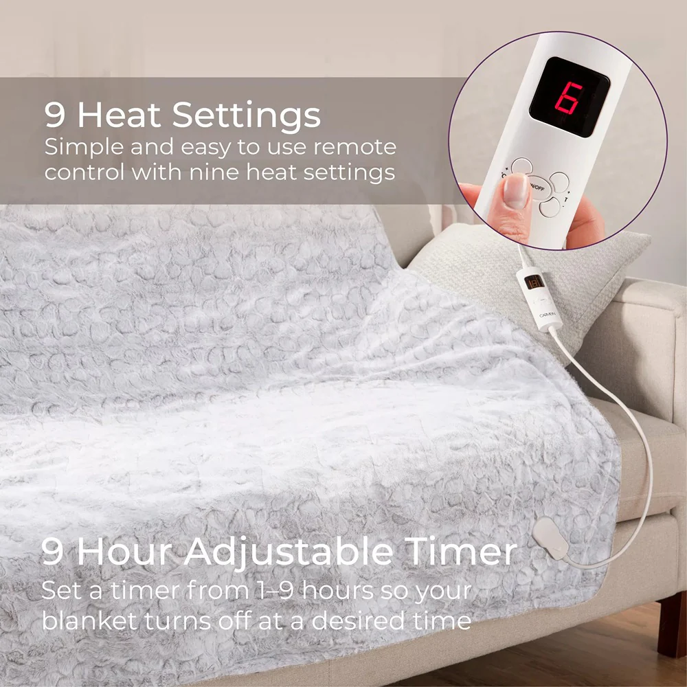 Carmen Animal Skin Electric Heated Blanket | Ultra Plush, Wired Control - Image 5