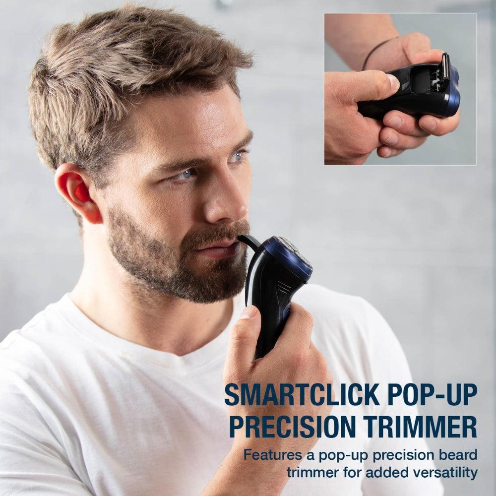 Carmen Midnight Blue Triple Head Flex & Pivot Cordless Shaver - Image 4