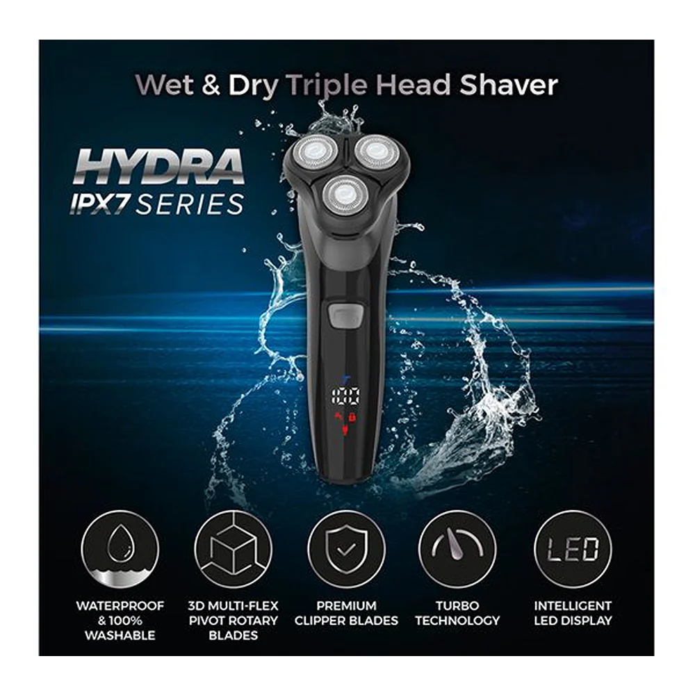 Carmen Professional IPX7 Rotary Electric Shaver | Triple Head, LED Display - Image 2