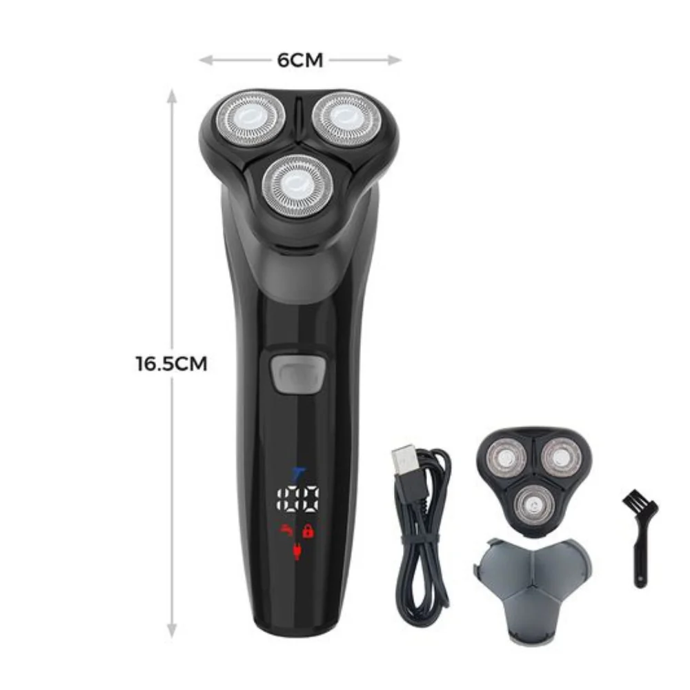 Carmen Professional IPX7 Rotary Electric Shaver | Triple Head, LED Display - Image 6