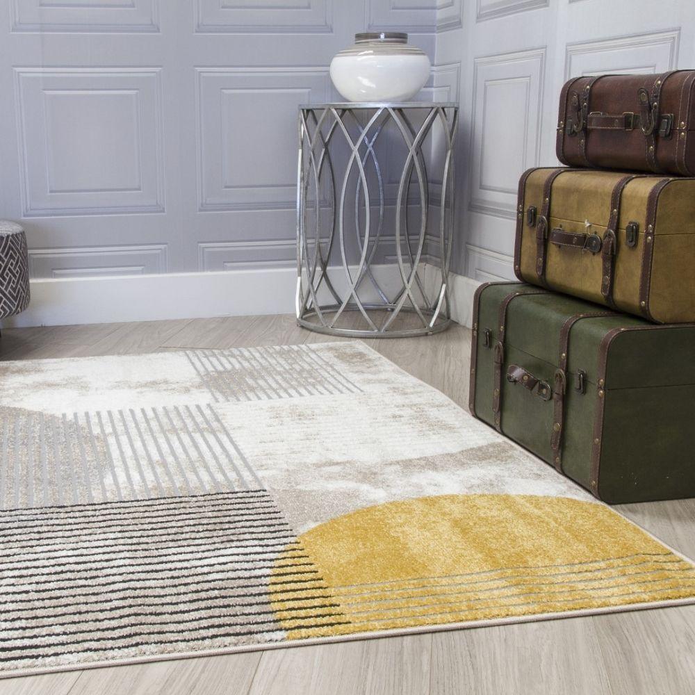Casino Geo Ochre Rug | Abstract Modern Motives - Image 3
