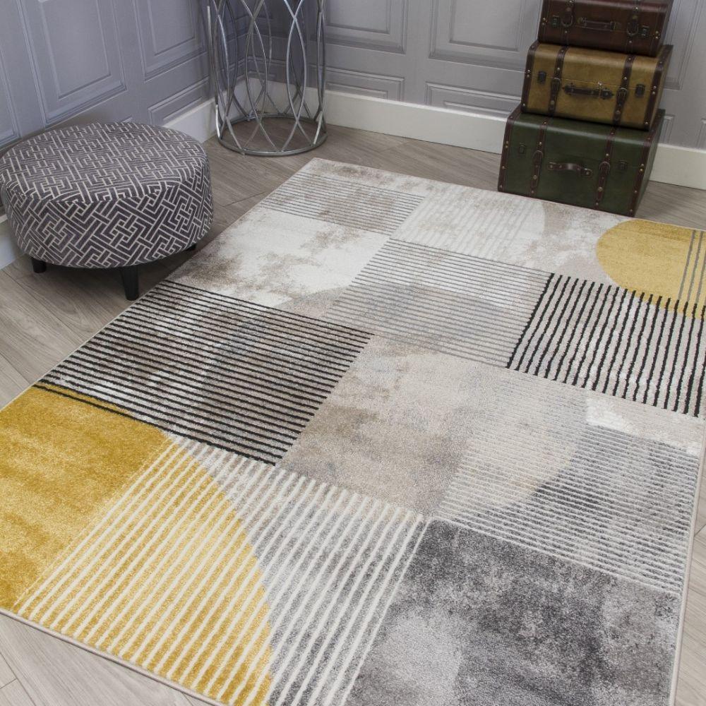 Casino Geo Ochre Rug | Abstract Modern Motives - Image 4