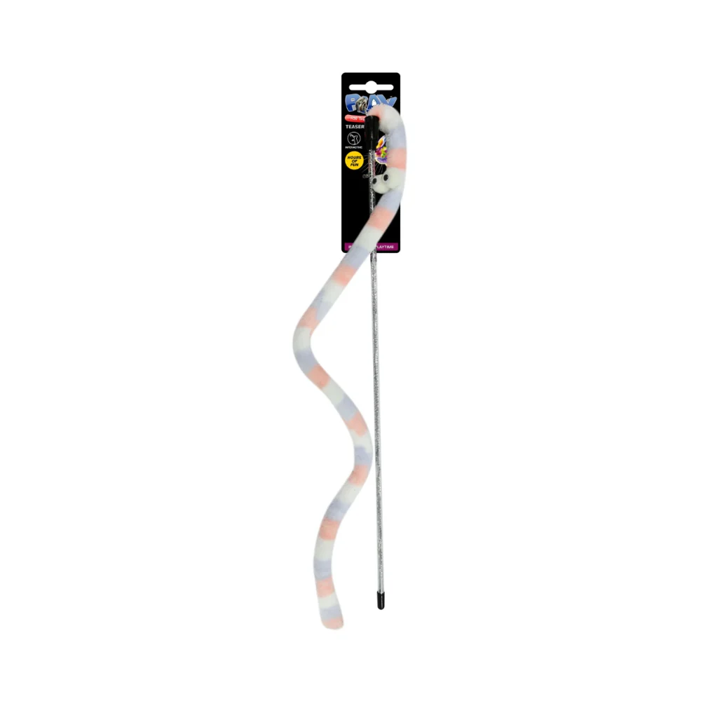 Cat Teaser Wand Toy | Plush Tail, 45 cm, Assorted Colours - Image 3