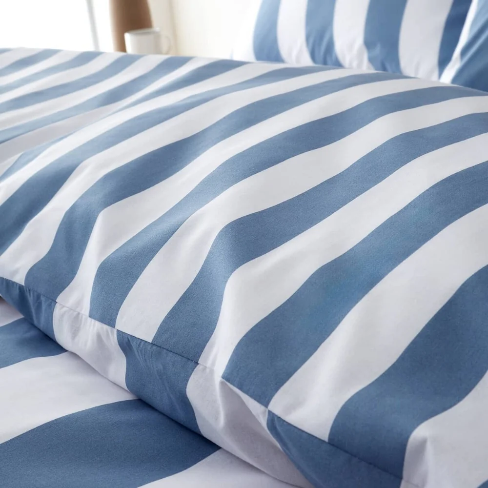 Catherine Lansfield Cove Stripe Blue Reversible Quilt Set  | King - Image 5