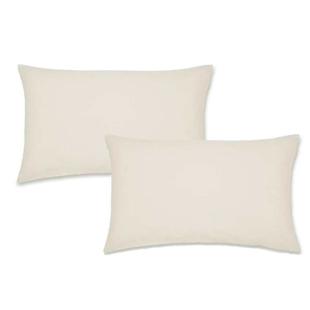Catherine Lansfield Easy Iron Percale Standard Pillowcase Pair Cream
