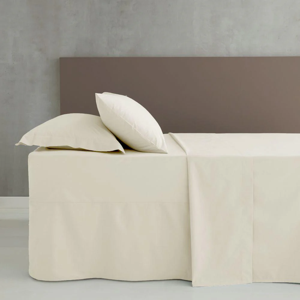 Catherine Lansfield Easy Iron Percale Standard Pillowcase Pair Cream - Image 2