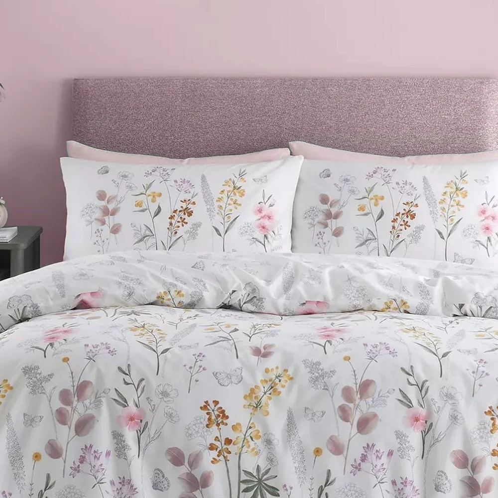 Catherine Lansfield Emilia Floral White Reversible Quilt Set | King Size - Image 4