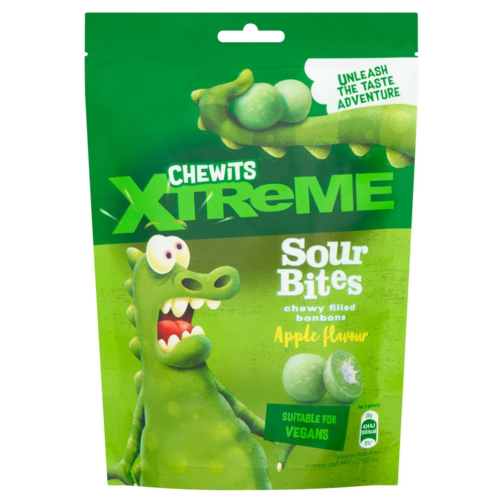 Chewits Xtreme Sour Juicy Bites | Apple Flavour | 115g