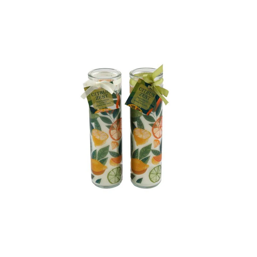 Citrus Tube Candle | 6 x 20cm, Tall Cylindrical, Citrus Scent