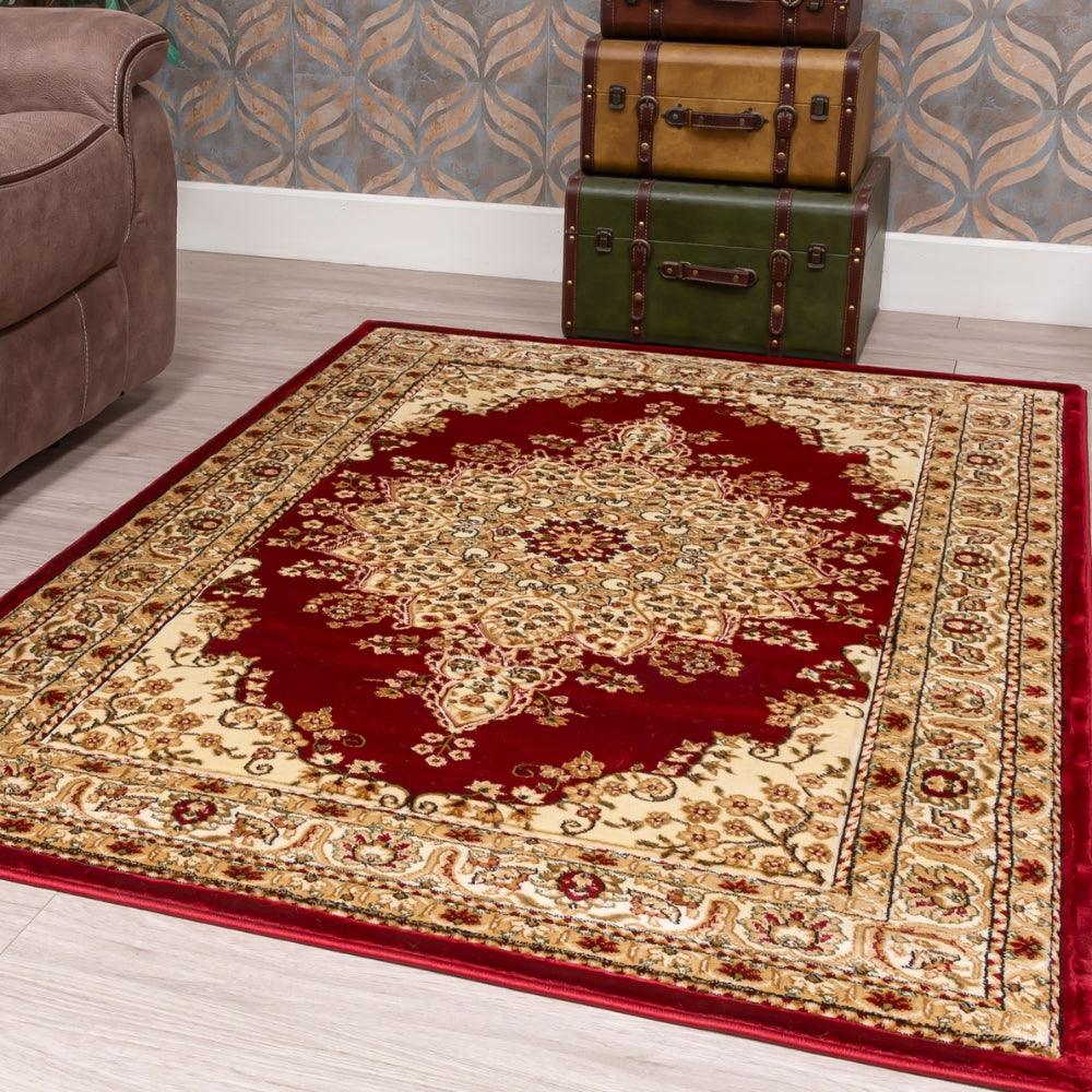 Classique Medallion Red Rug | Traditional Elegance Meets Modern Comfort - Image 3