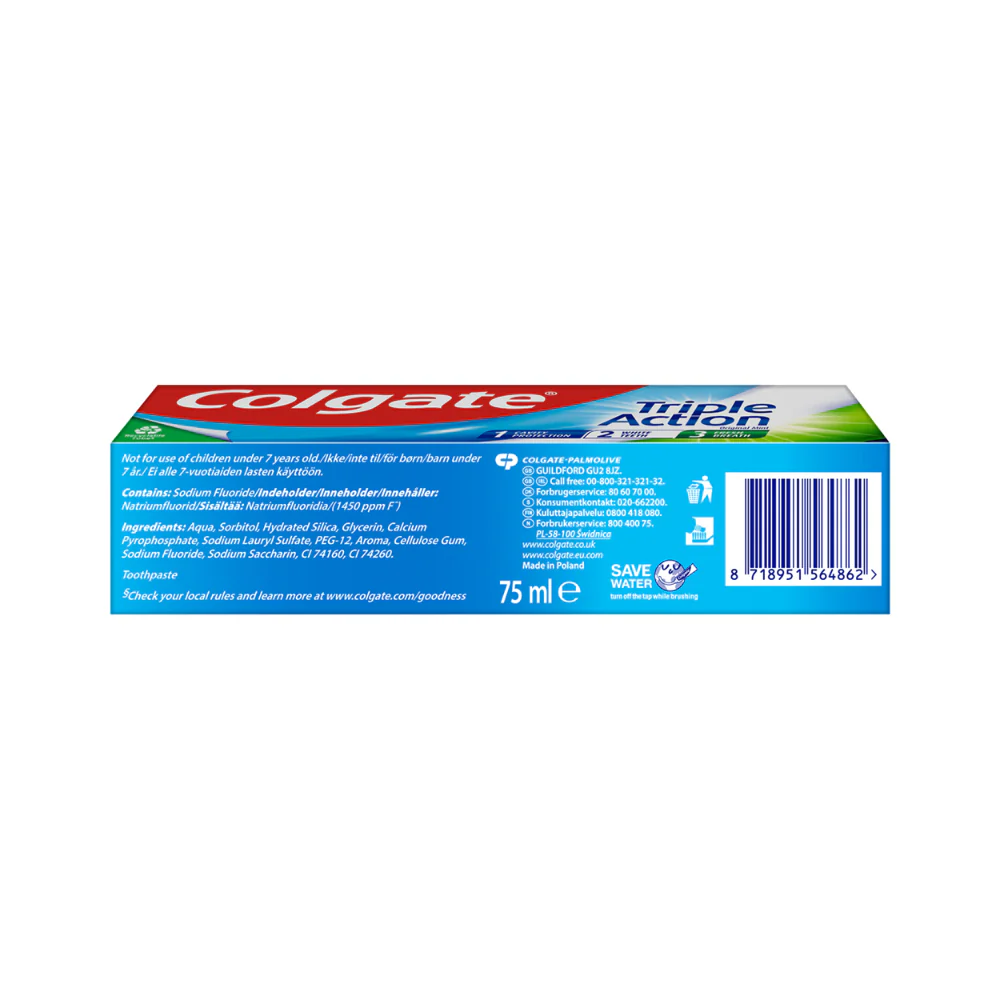 Colgate Triple Action Toothpaste | 75 ml, Whitening, Cavity Protection - Image 2