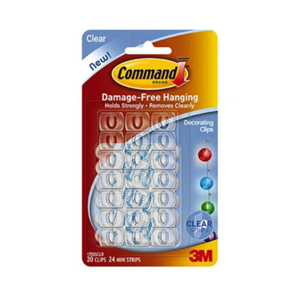 Command Clear Decorating Clips | Damage-Free, 20 Pack