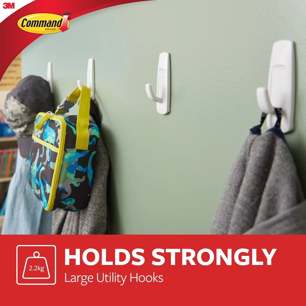 Command Large Utility Hook | Supports up to 2.2 kg, Damage-Free Hanging - Image 2