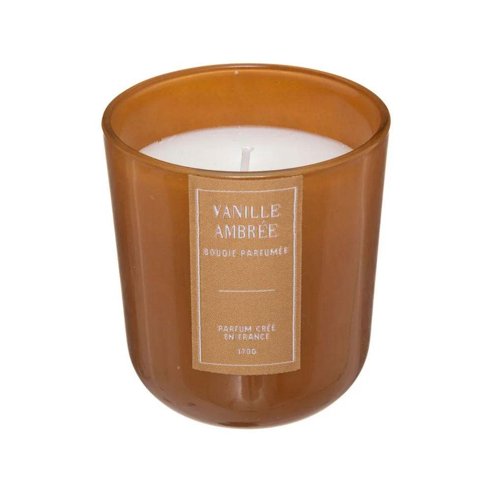 Comptoir de la Bougie Vanille Ambrée Glass Scented Candle | 170g, Amber Jar